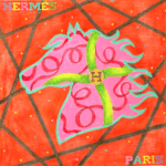 Kate Dickerson Needlepoint - Scarf Series - Hermes Inspired Confetti Horse